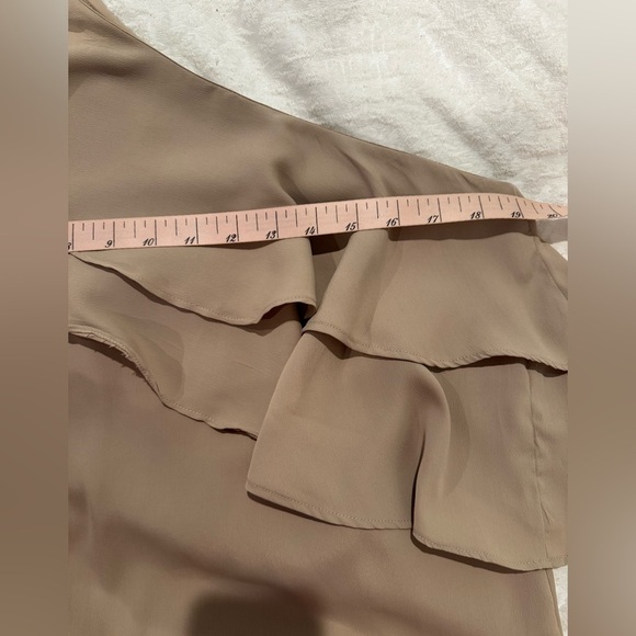 Walter Baker Beige Ruffle One-Shoulder Top - Picture 5 of 8